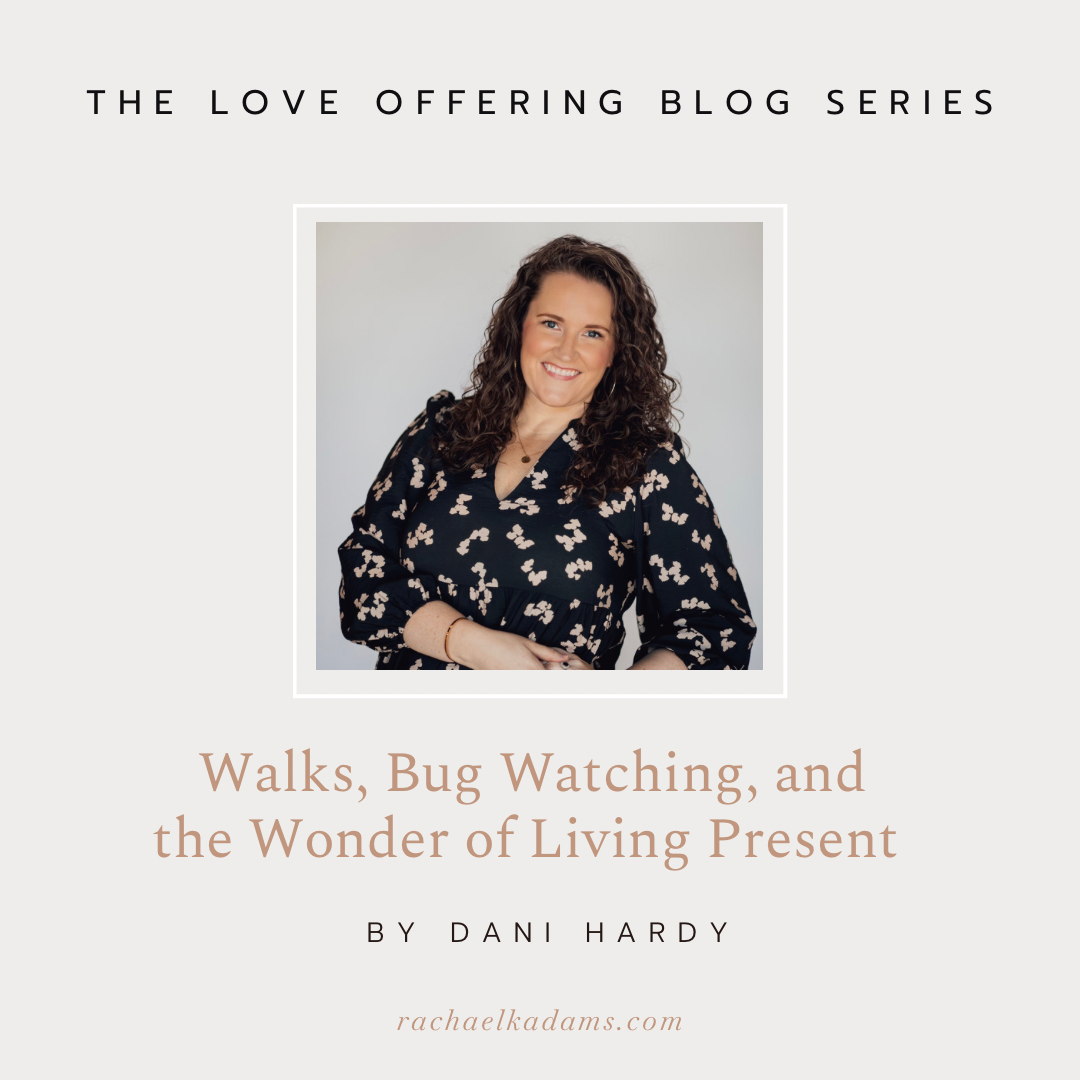 Walks, Bug Watching, and the Wonder of Living Present by Dani Hardy
