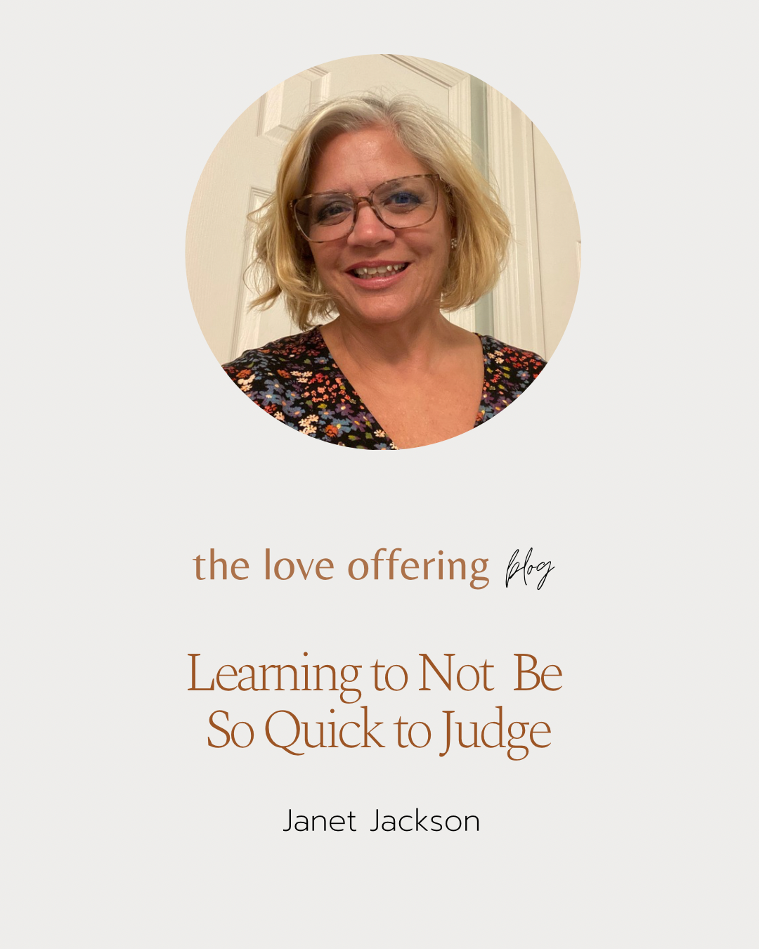 Learning Not to Be So Quick to Judge By Janet Jackson